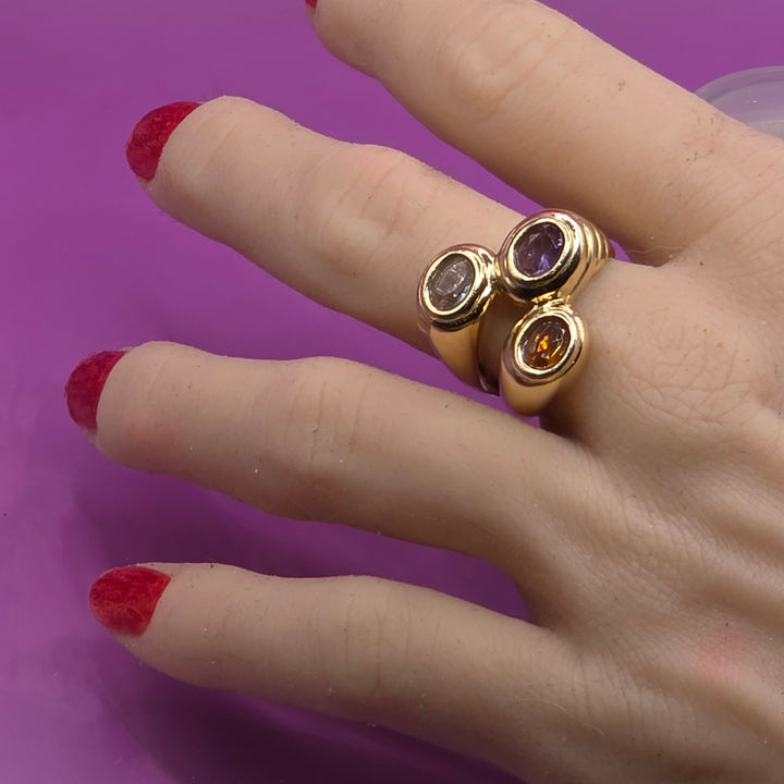 14K Gold Multi-Gem Statement Ring