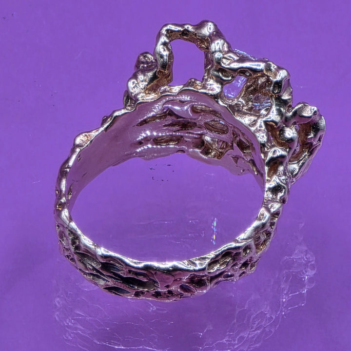 14K Gold & Simulant Round Diamond Statement Ring