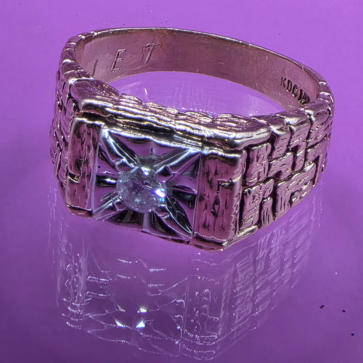 Gold and Diamond Baker's Top Nugget Ring