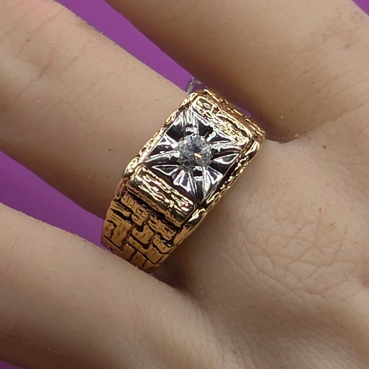 Gold and Diamond Baker's Top Nugget Ring
