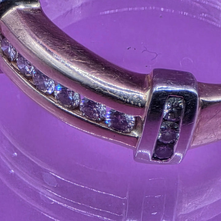 14K Gold Channel Set Framed Diamond Ring