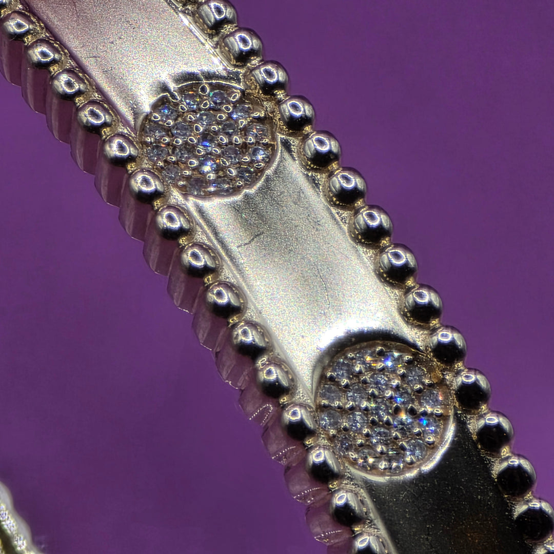 14K Gold Glitter Diamond Bangle Bracelet