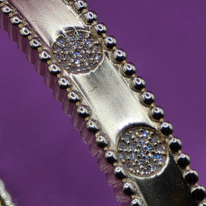 14K Gold Glitter Diamond Bangle Bracelet
