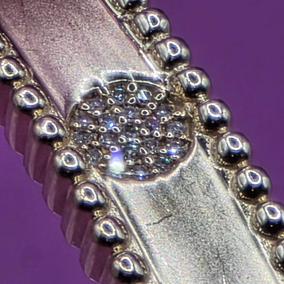 14K Gold Glitter Diamond Bangle Bracelet