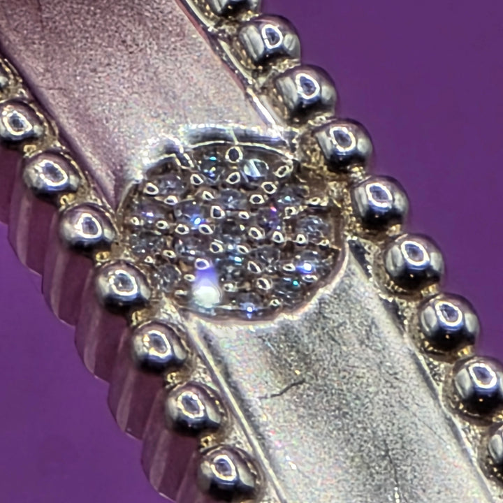 14K Gold Glitter Diamond Bangle Bracelet