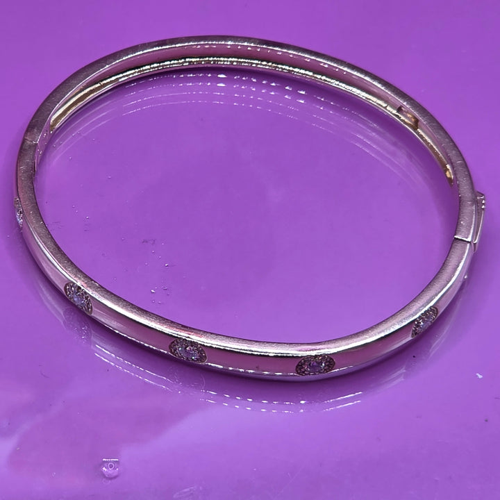 14K Gold Sunburst Diamond Bangle Bracelet