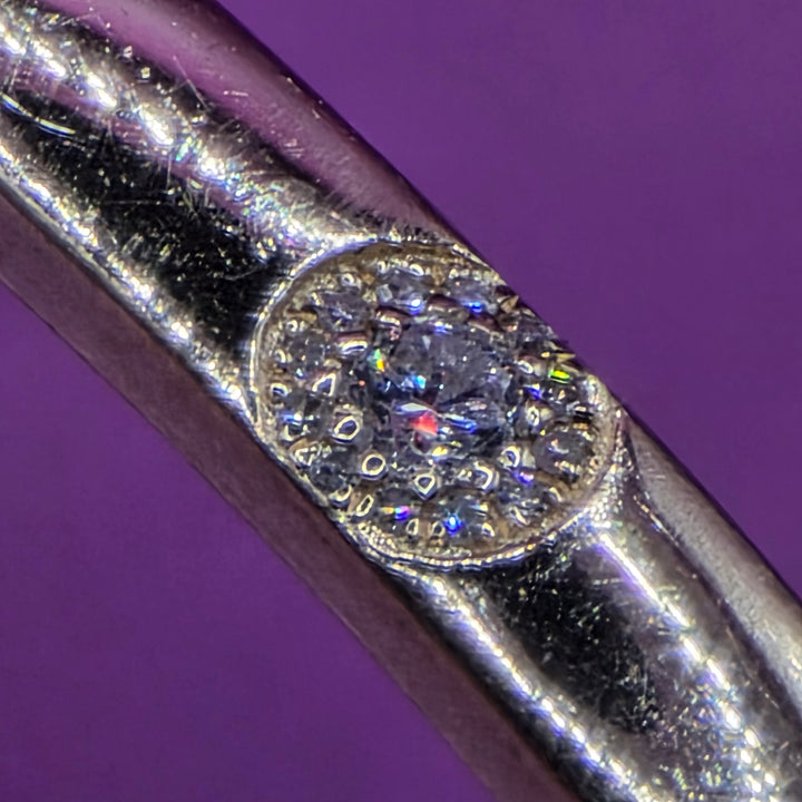 14K Gold Sunburst Diamond Bangle Bracelet