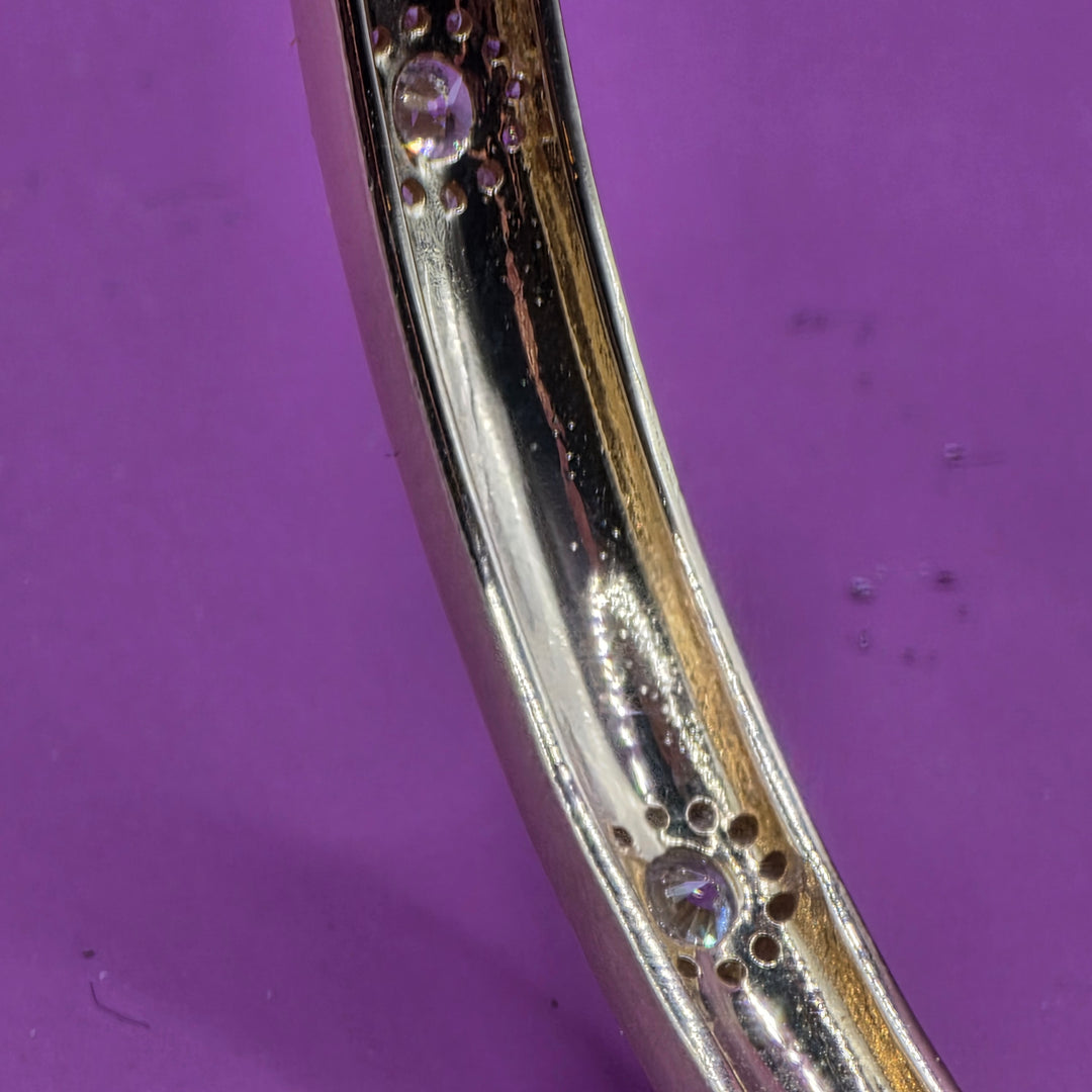 14K Gold Sunburst Diamond Bangle Bracelet