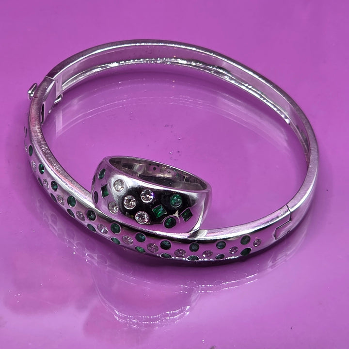 14K Gold, Diamond & Emerald Bracelet & Ring Set