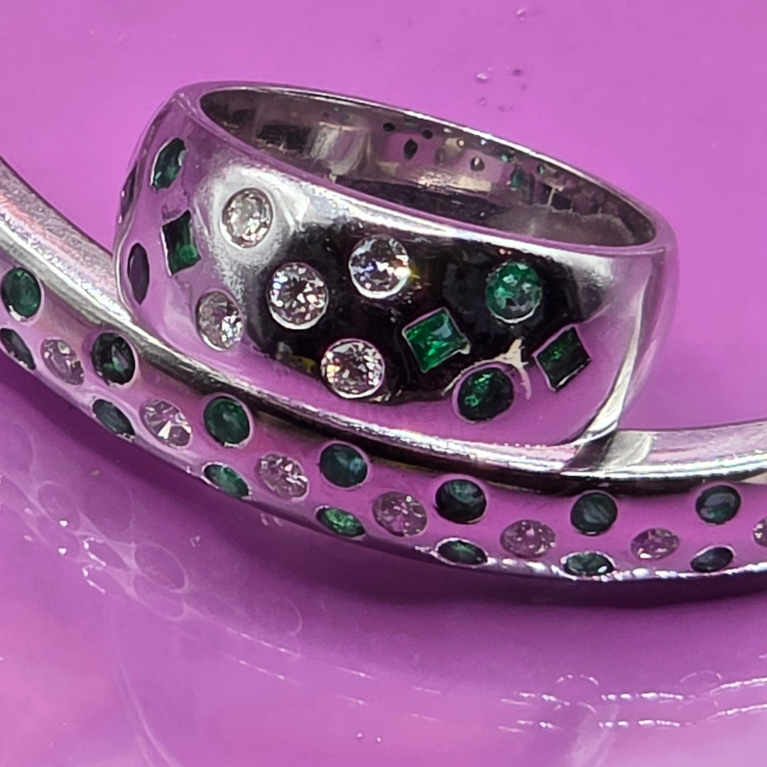 14K Gold, Diamond & Emerald Bracelet & Ring Set
