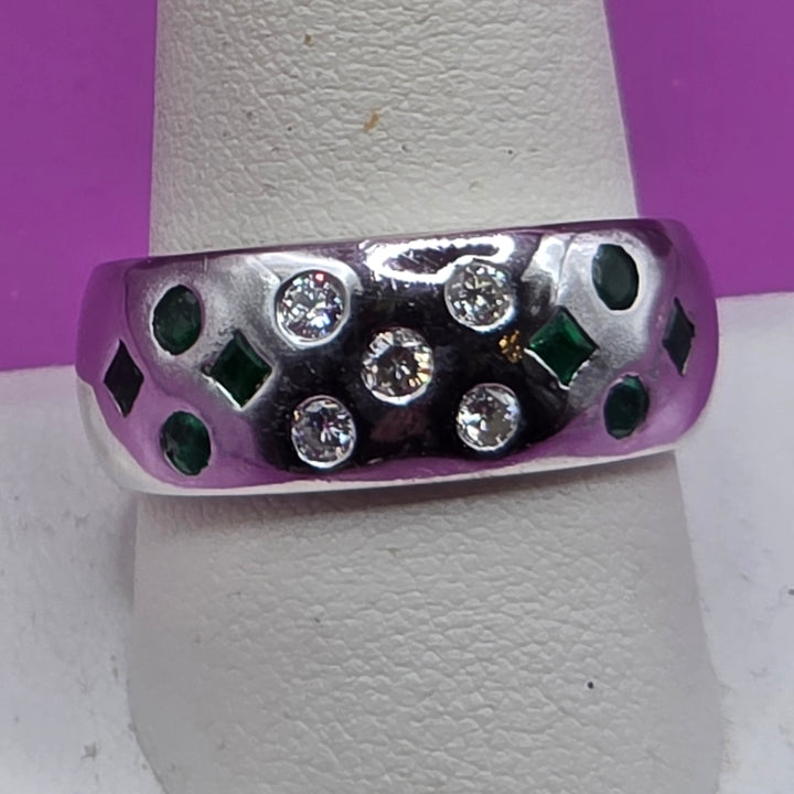 14K Gold, Diamond & Emerald Bracelet & Ring Set