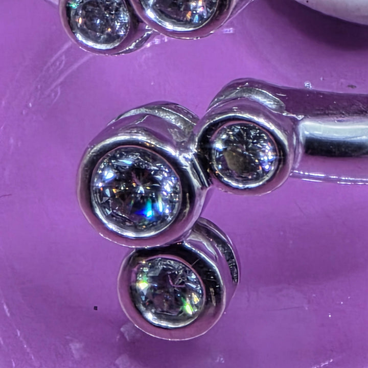 14k White Gold Random Pebbles Statement Ring