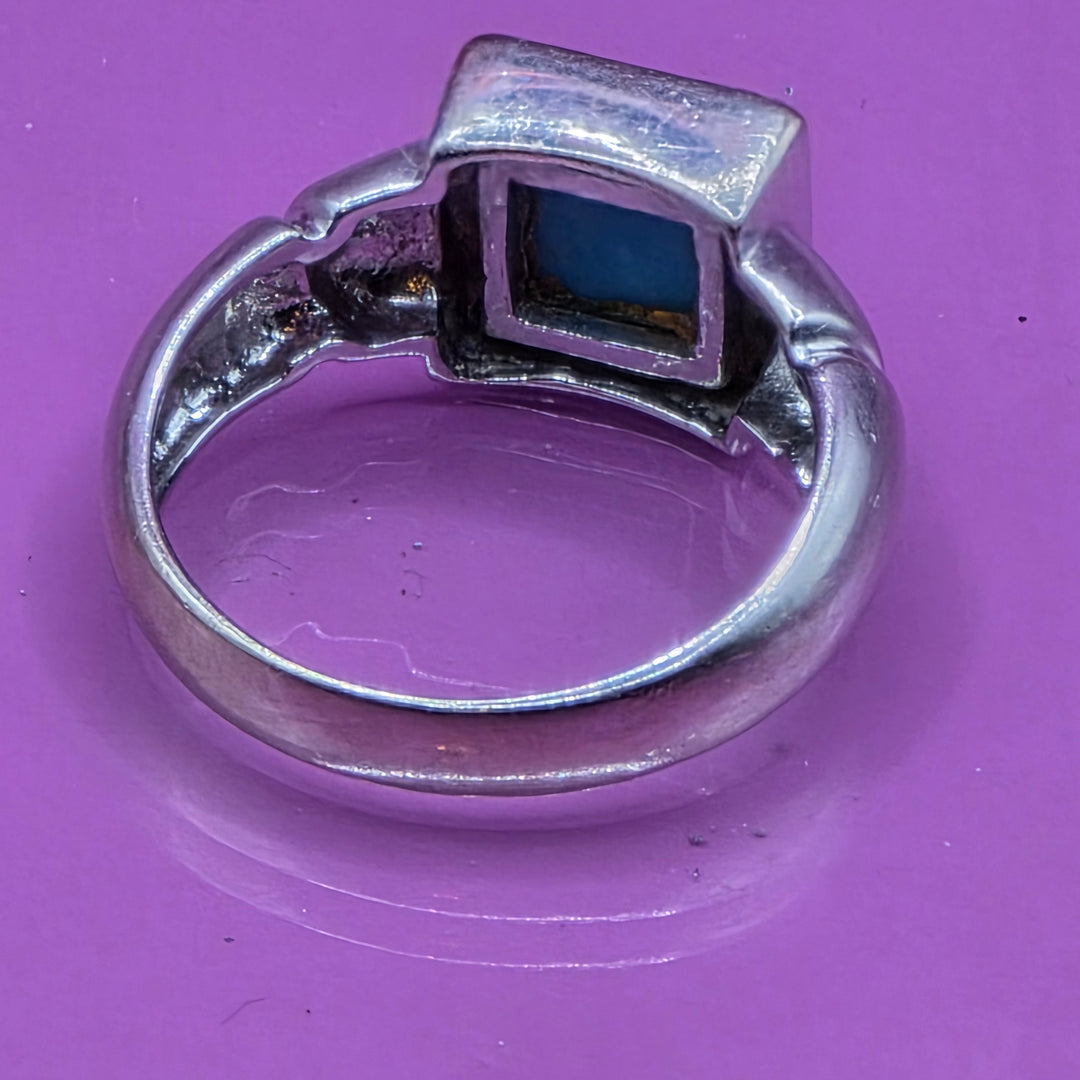 14K Gold, Diamond & Turquoise Statement Ring