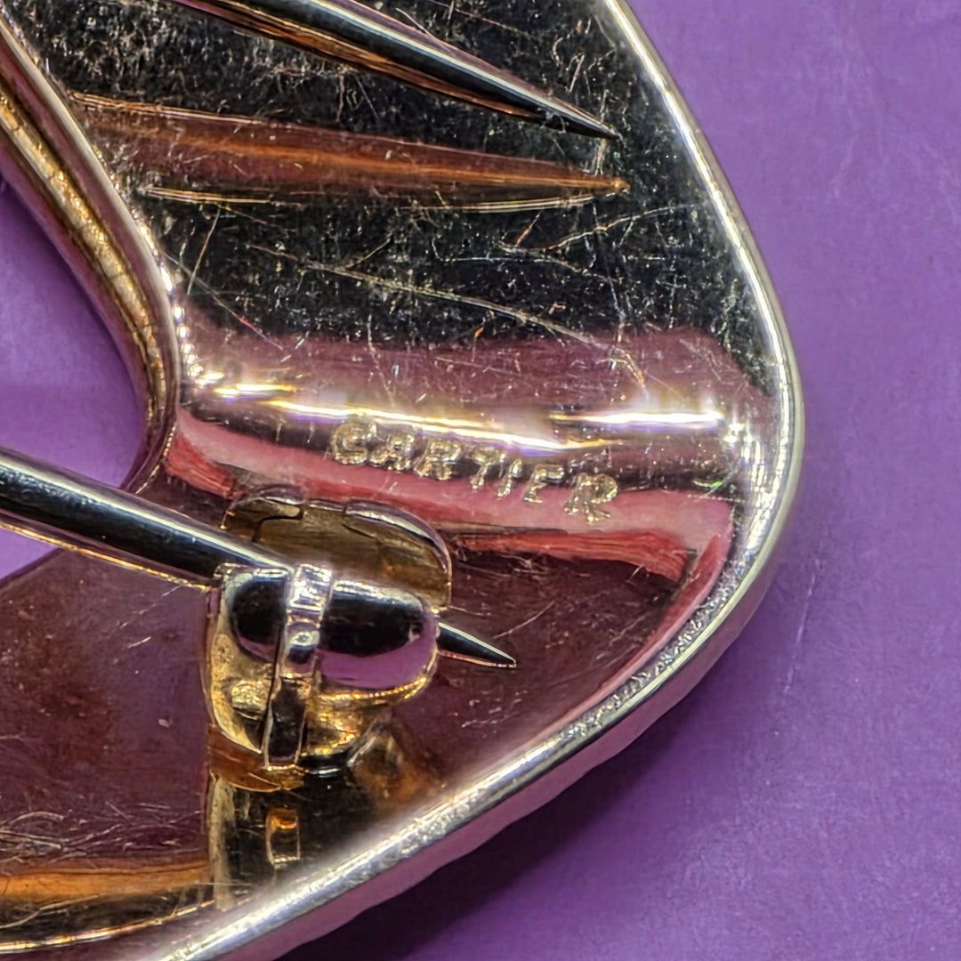 Vintage 14K Gold Bold Art Deco Cartier Brooch