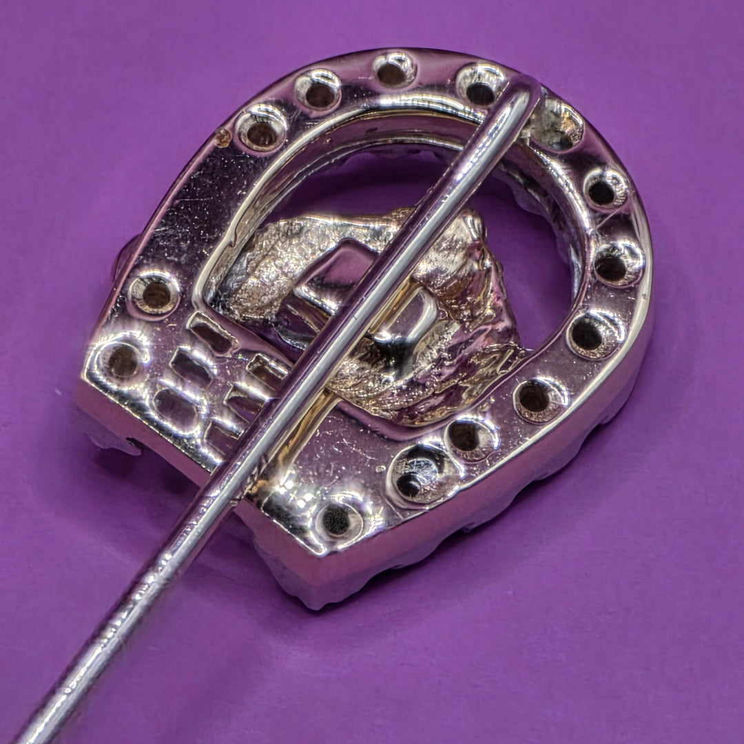 14K Gold & Diamond Equine Brooch