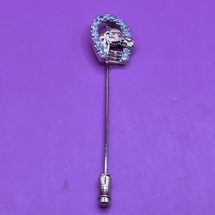 14K Gold & Diamond Equine Brooch