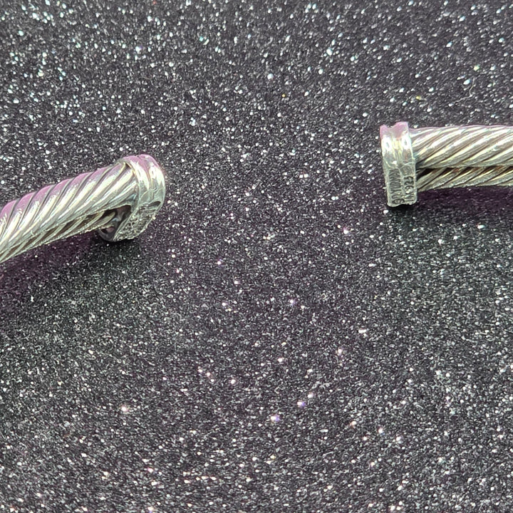 Authentic David Yurman Sterling Silver & 14K Gold Cable Collar