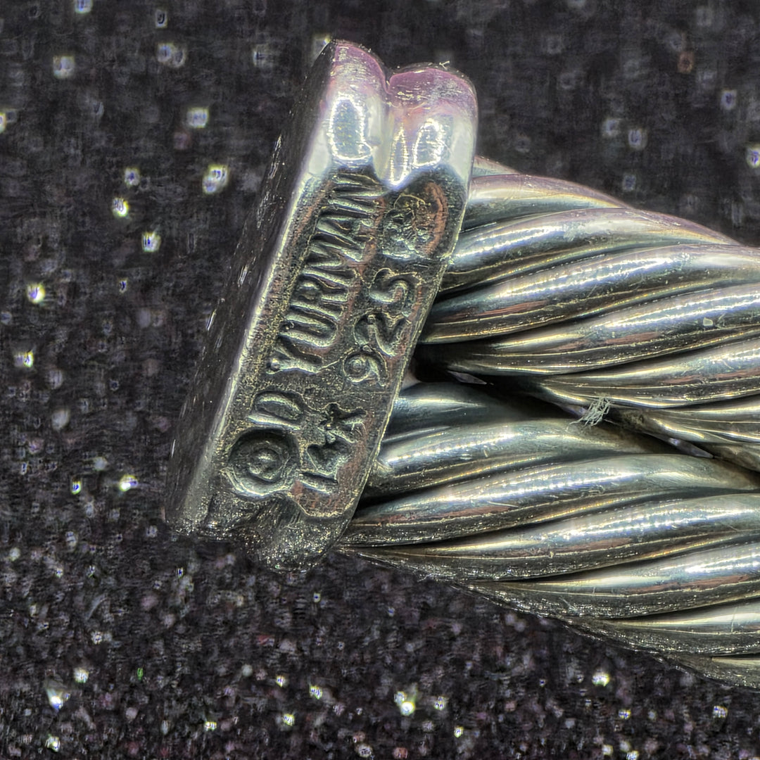 Authentic David Yurman Sterling Silver & 14K Gold Cable Collar