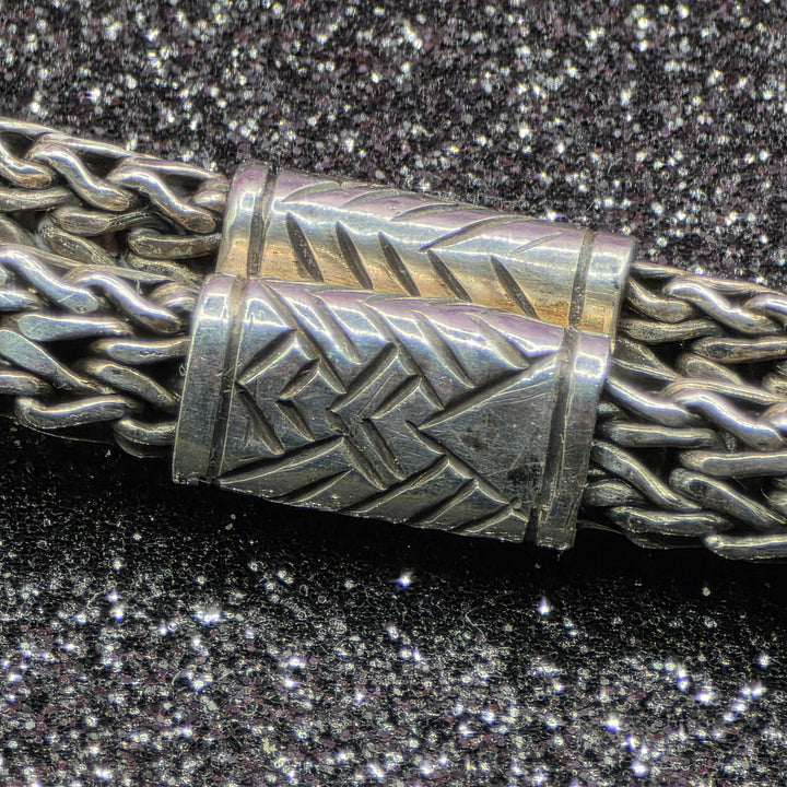 Authentic John Hardy Sterling Silver Double Wheat Link Necklace