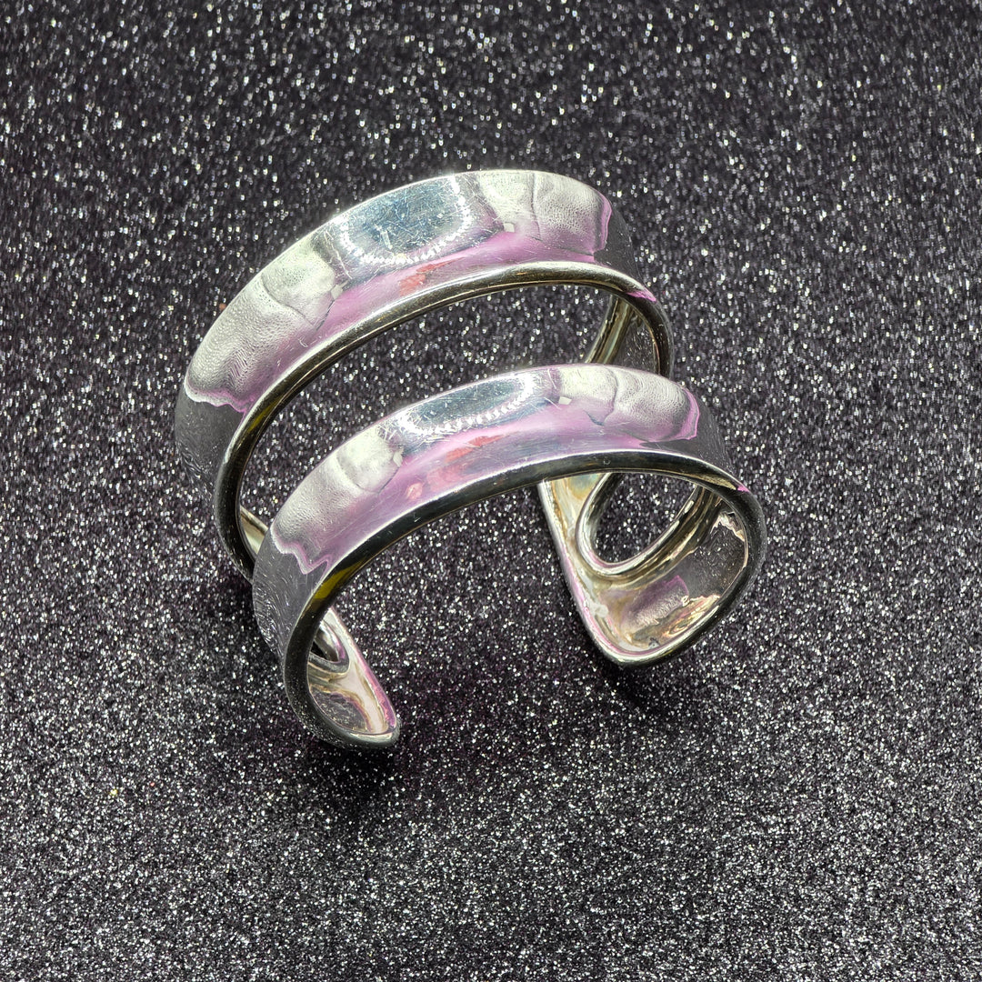 Sterling Silver Chunky, Wide Split Cuff Bracelet