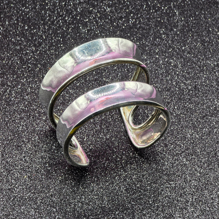 Sterling Silver Chunky, Wide Split Cuff Bracelet