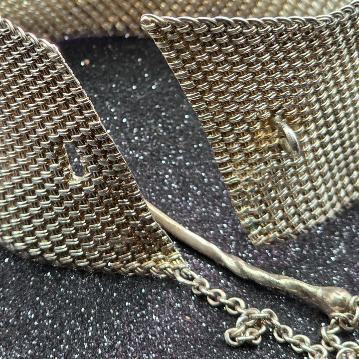 Sterling Silver Wide Ribbon Strap Bracelet