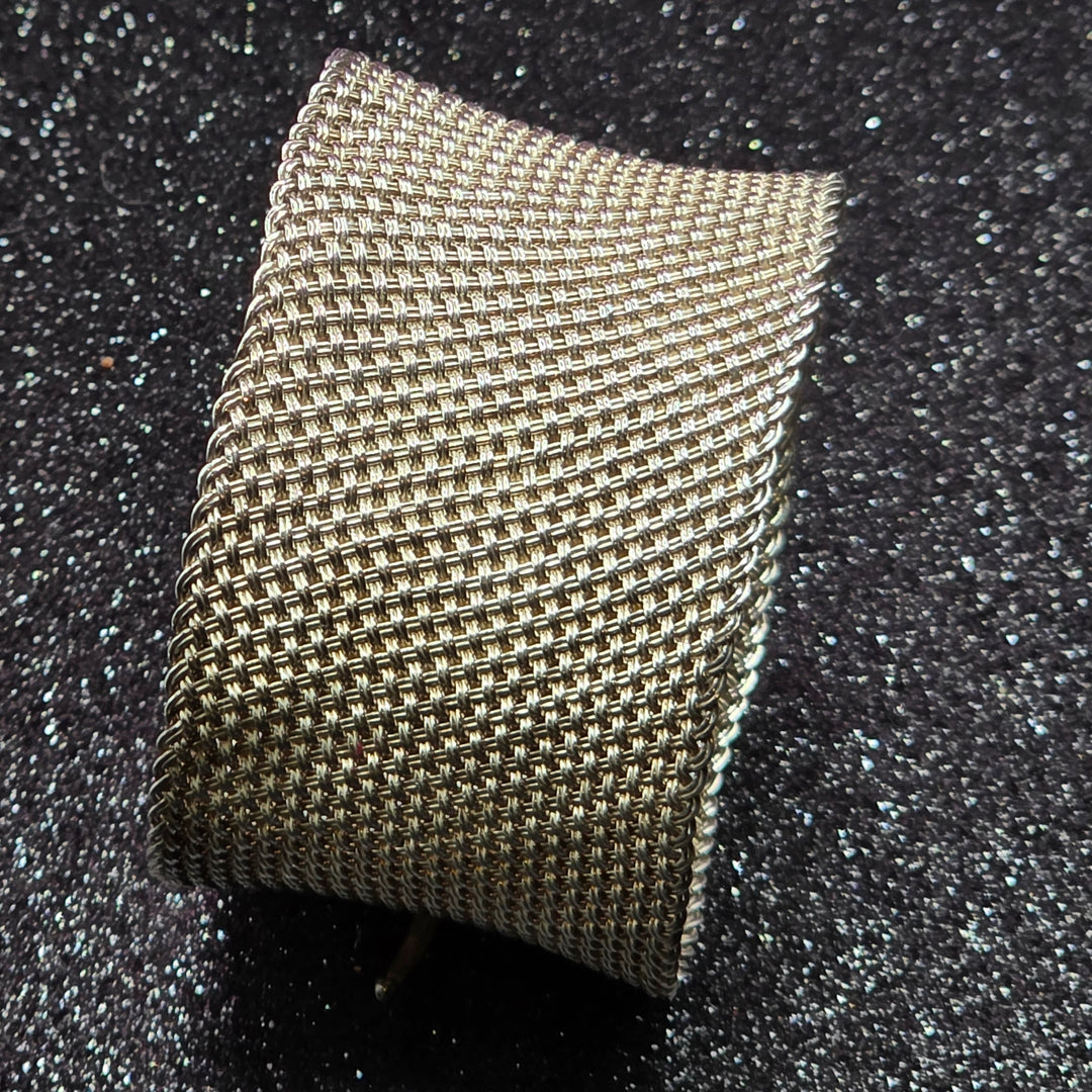 Sterling Silver Wide Ribbon Strap Bracelet