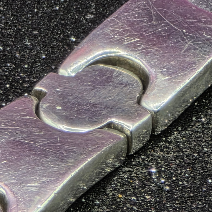 Bold Taxco Sterling Silver Snake Scale Bracelet