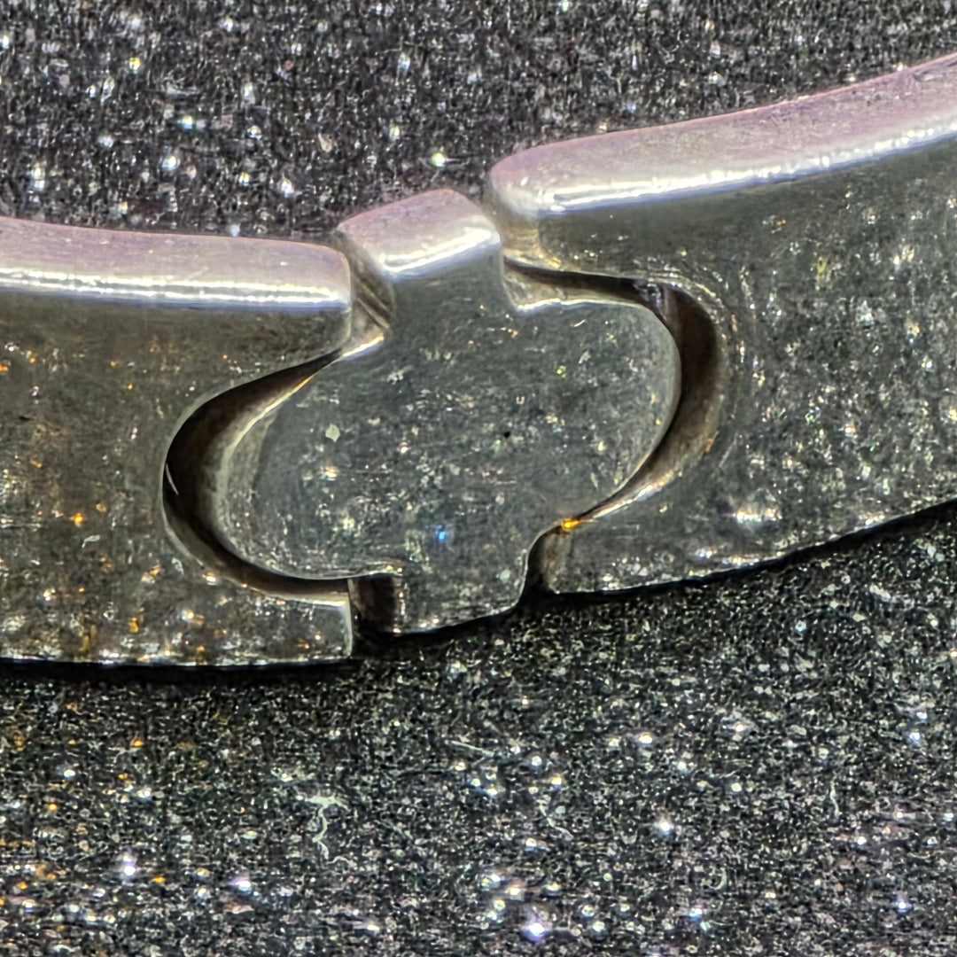 Bold Taxco Sterling Silver Snake Scale Bracelet