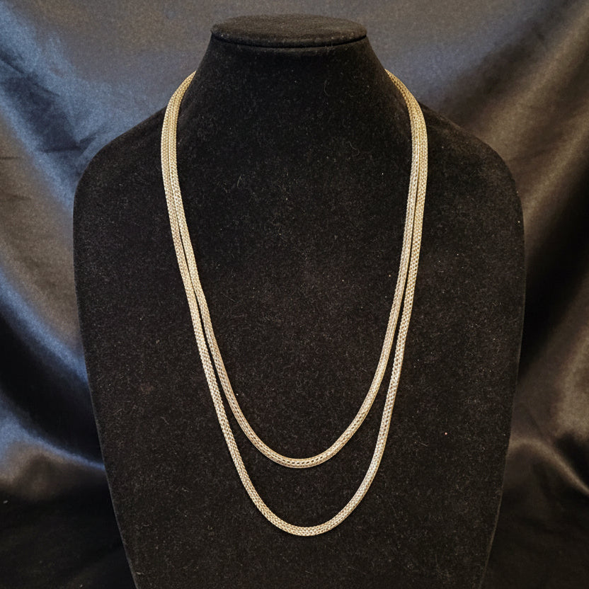 Authentic John Hardy Sterling Silver Double Wheat Link Necklace