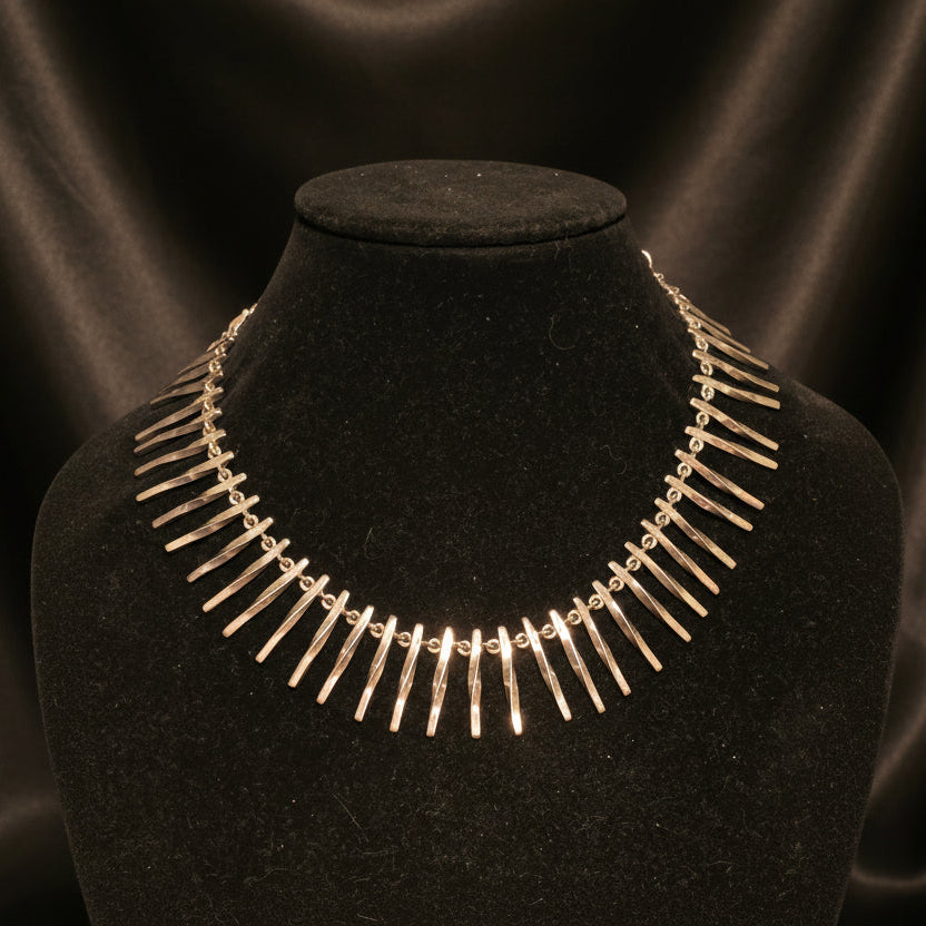Cleopatra Style Twisted Bar Sterling Silver Choker