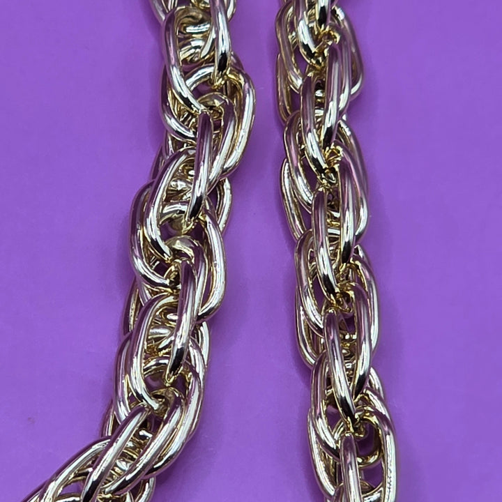 14K Gold Long Link Rope Bracelet & Necklace Set