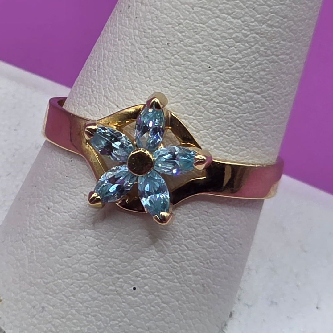 18K & 14K Gold & Colored Quartz Ring, Necklace & Earrings Set