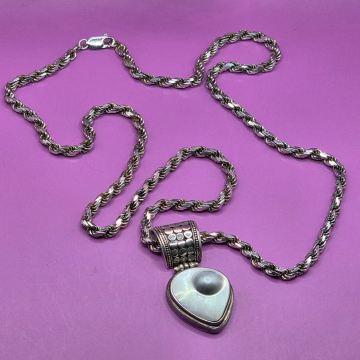 Sterling Silver & Large Artisan Blister Pearl Necklace
