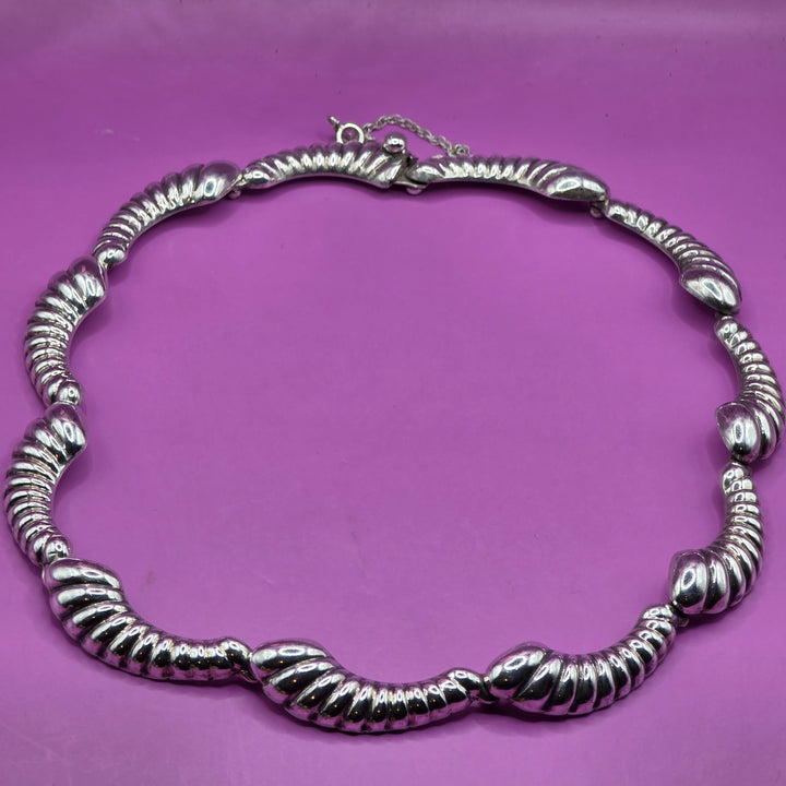 Vintage Sterling Silver Graduated Segmented Choker