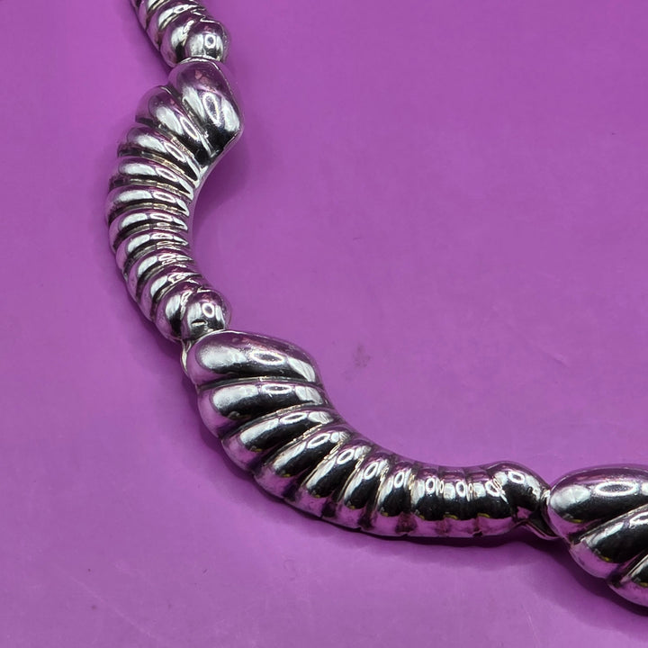 Vintage Sterling Silver Graduated Segmented Choker