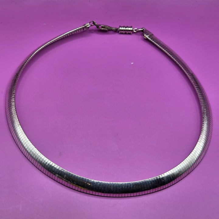 Old-School Sterling Silver Snake Scale Collar Choker