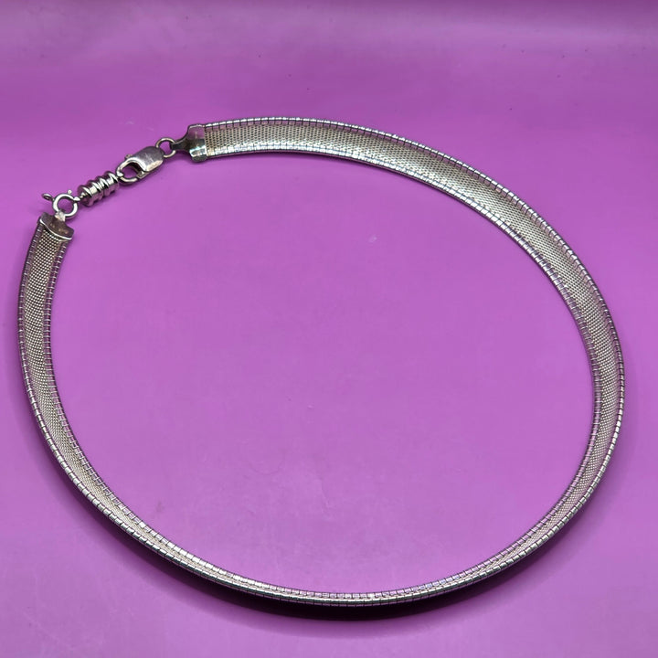 Old-School Sterling Silver Snake Scale Collar Choker
