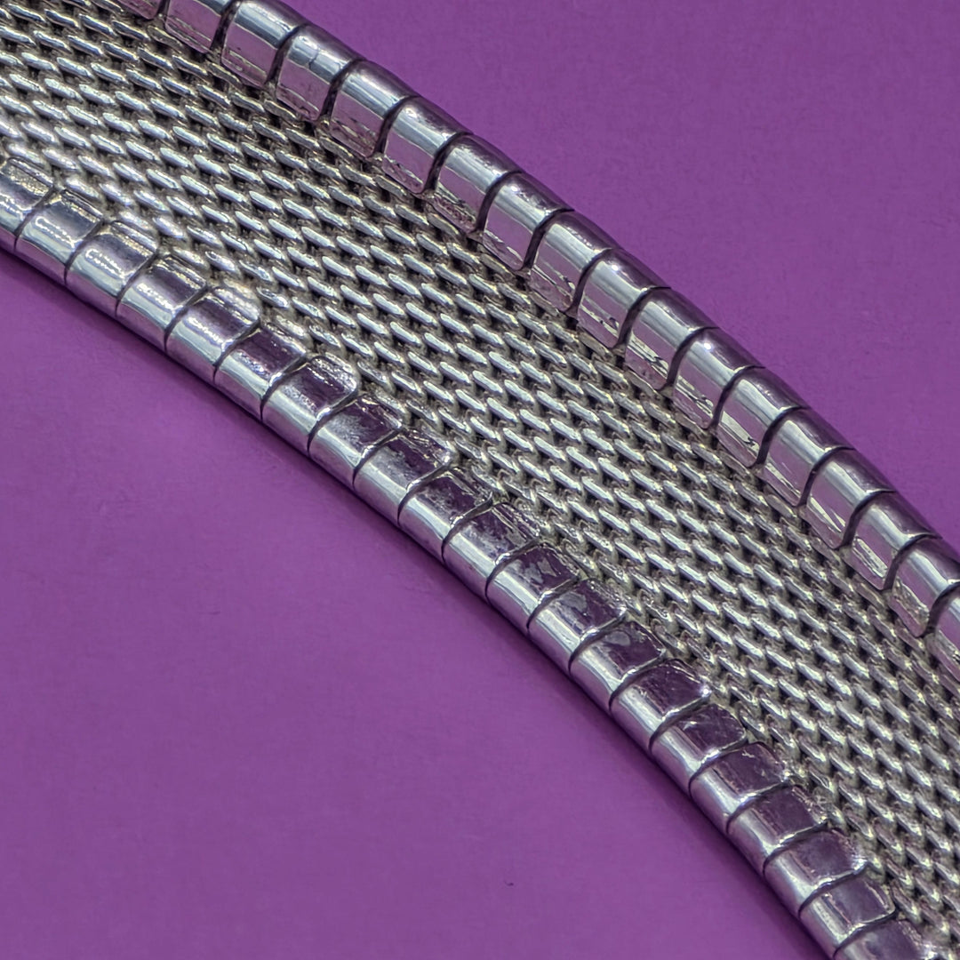 Old-School Sterling Silver Snake Scale Collar Choker