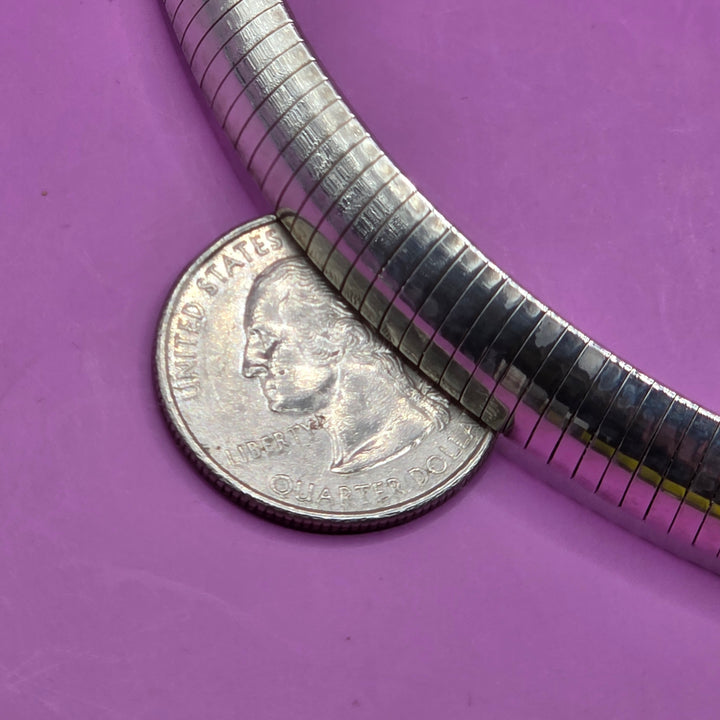 Old-School Sterling Silver Snake Scale Collar Choker