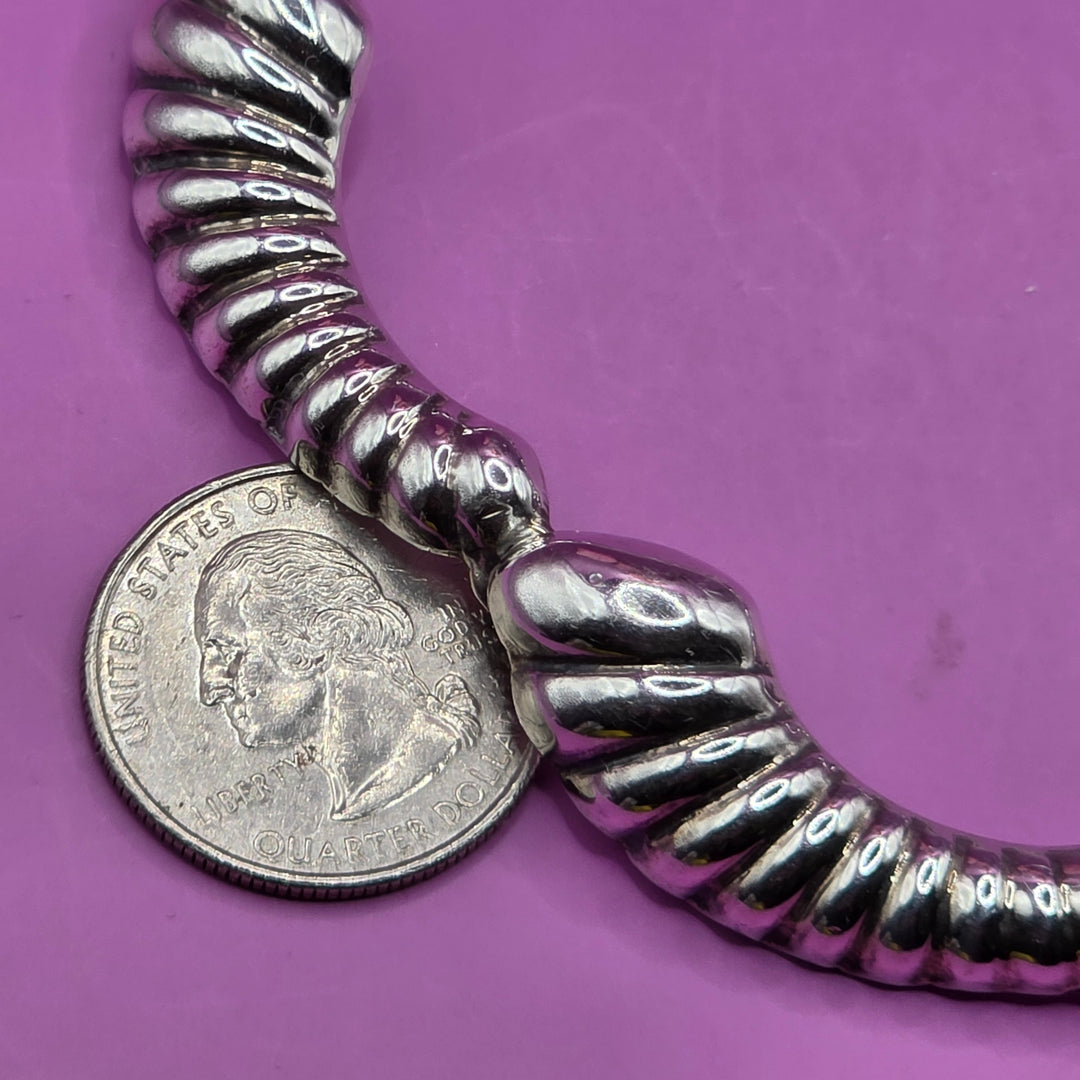 Vintage Sterling Silver Graduated Segmented Choker