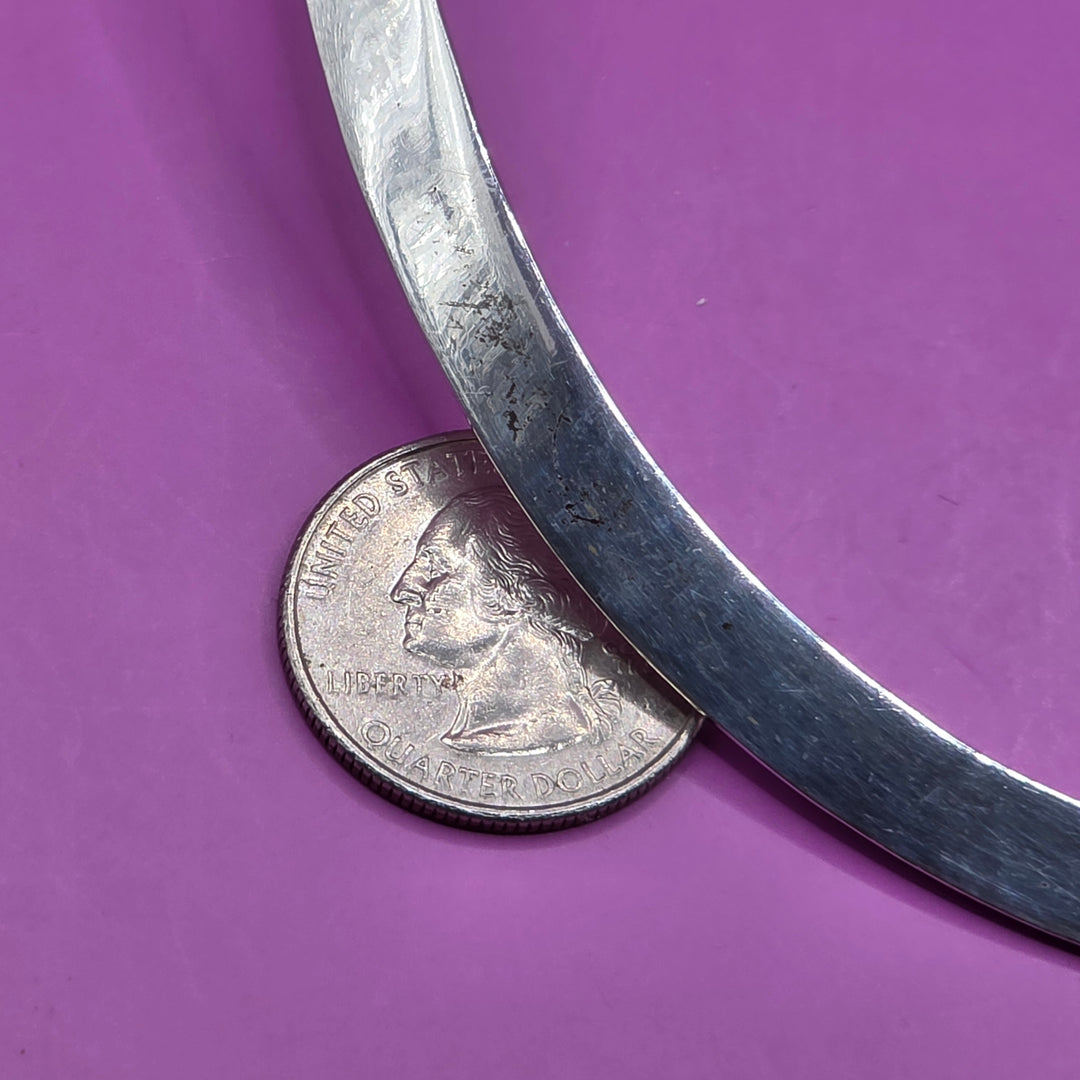 Mid-Century Sterling Silver Hook and Loop Collar Necklace