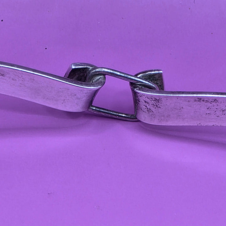 Mid-Century Sterling Silver Hook and Loop Collar Necklace
