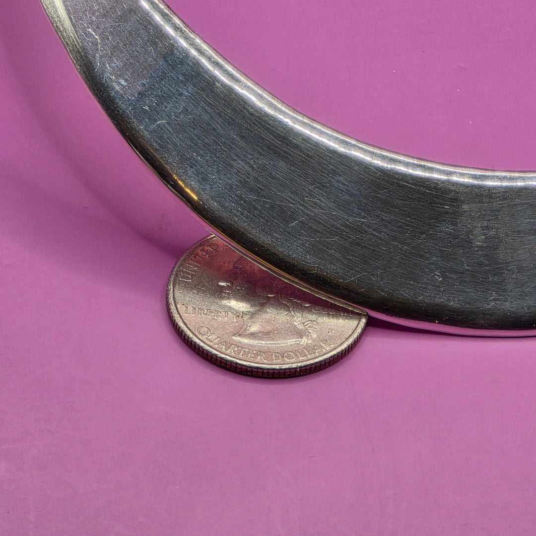 Classic Sterling Silver Modernist U Collar Necklace