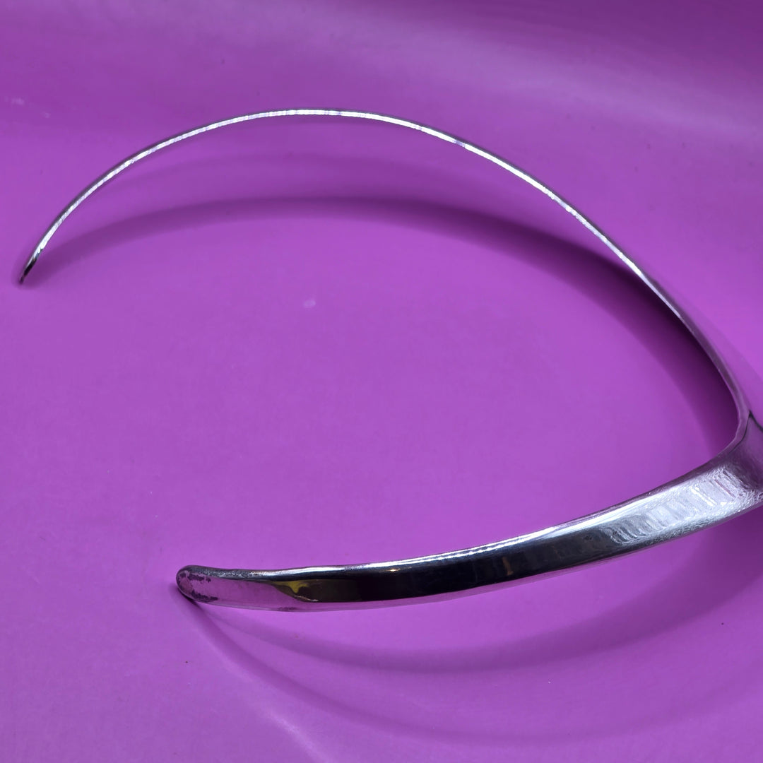 Classic Sterling Silver Modernist U Collar Necklace