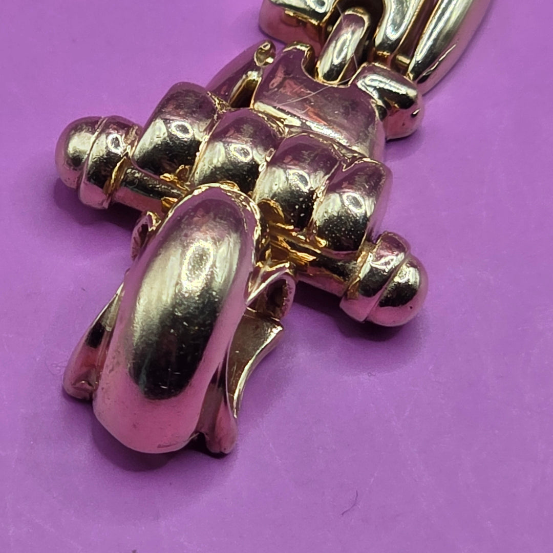 14K Gold Chunky Abstract Articulated "S" Link Bracelet