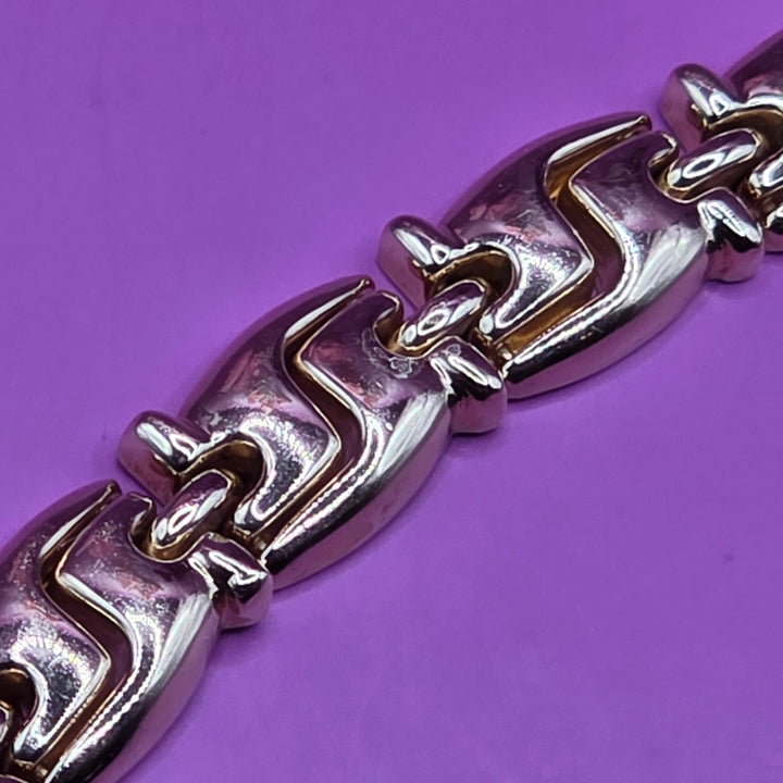 14K Gold Chunky Abstract Articulated "S" Link Bracelet