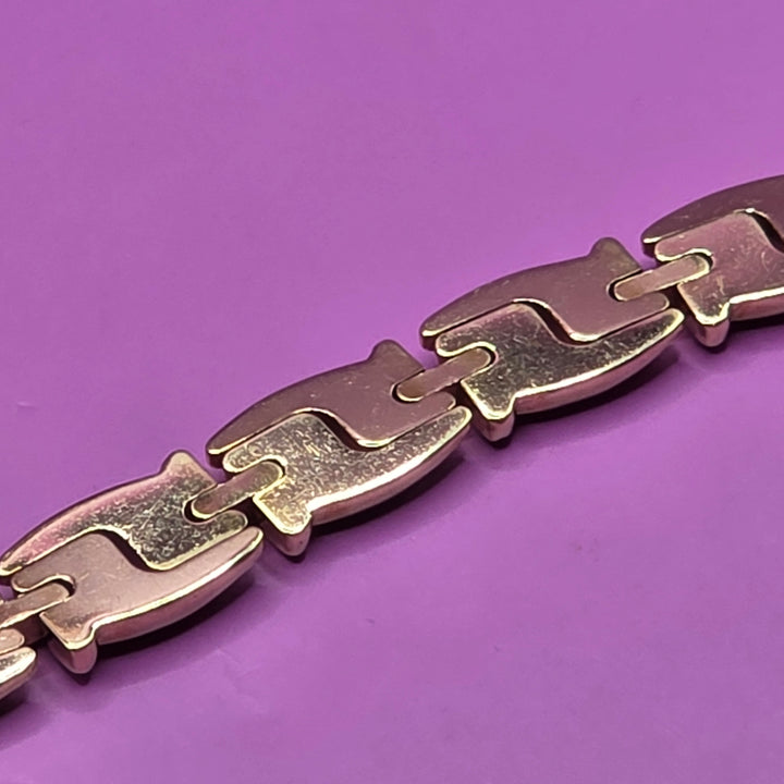 14K Gold Chunky Abstract Articulated "S" Link Bracelet
