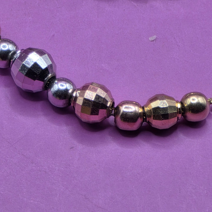 14K Tri-Color Gold Bead Station Bracelet & Necklace Set