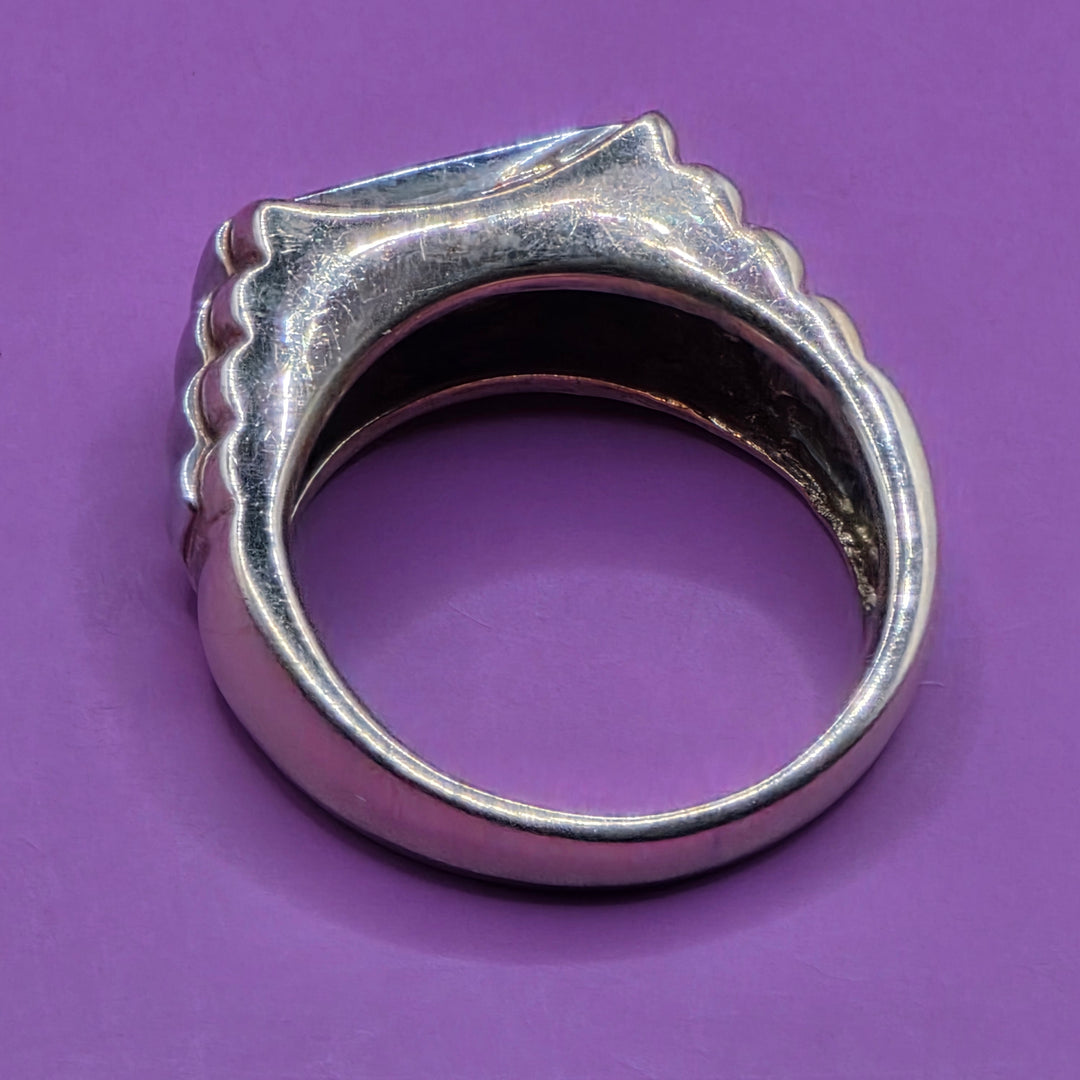 14K Gold & Pave Diamond Bold Geometric Ring